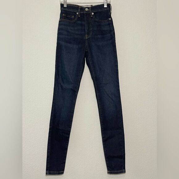 Everlane NWT Skinny Jean in Dark Indigo Size 23 Tall Authentic Stretch - Picture 1 of 10